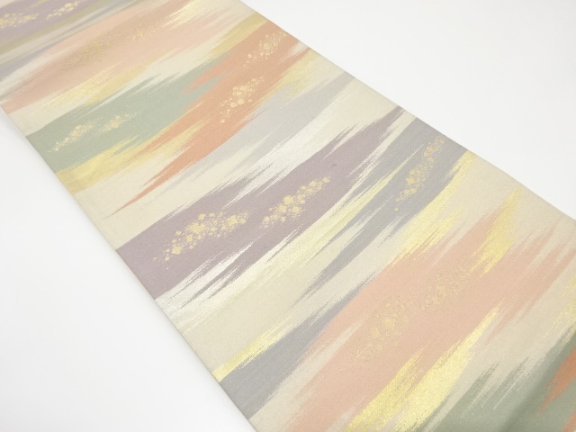 霞に箔散らし模様織り出し袋帯